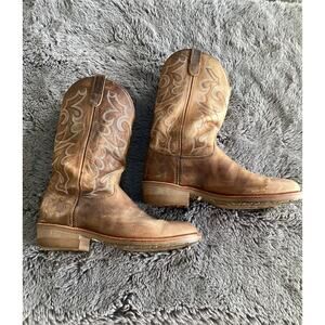 Double H Men's Brown Leather Western Work Boots Size 10.5